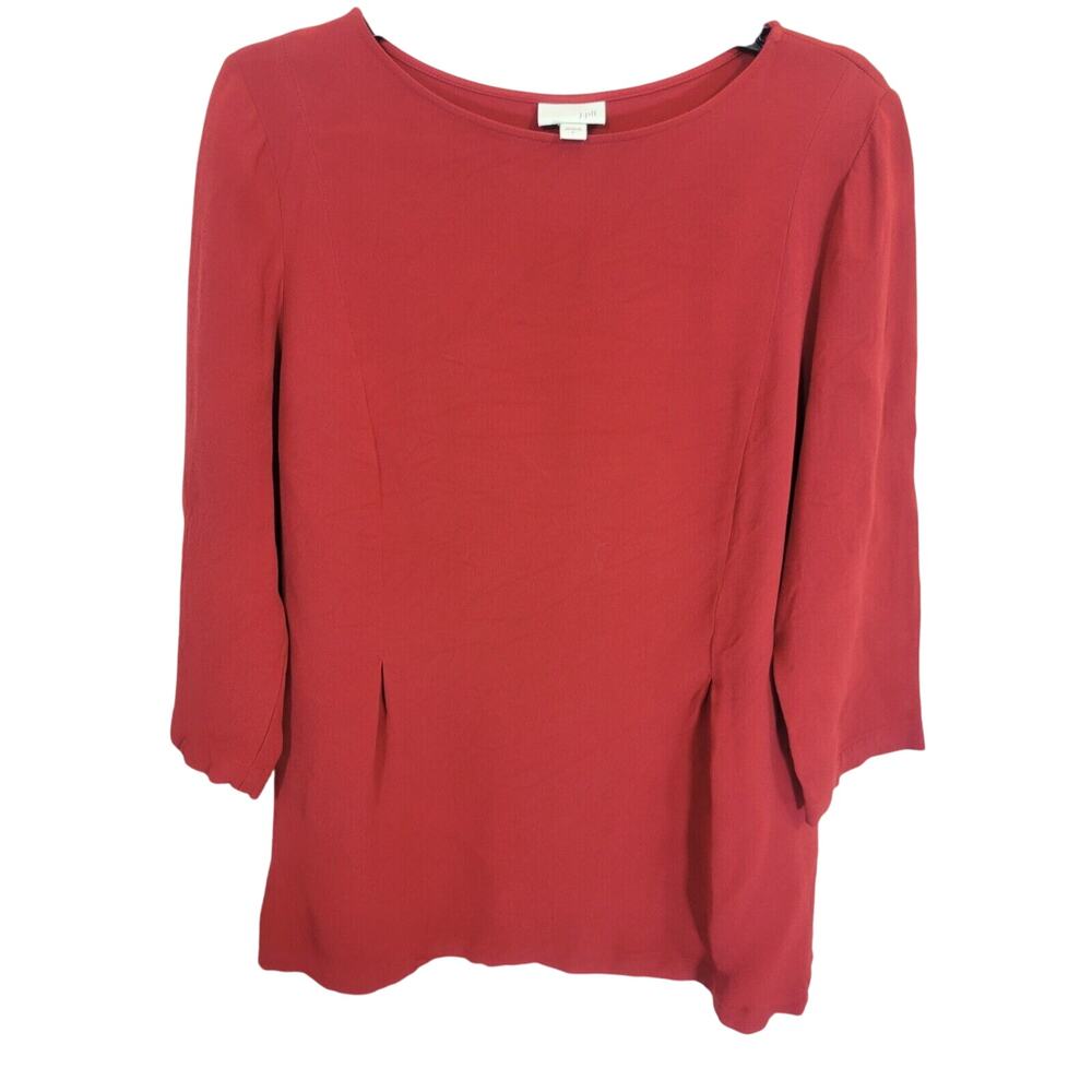 J. Jill Burgundy Stretch 100% Viscose 3/4 Sleeve Casual Top Women's Size Large